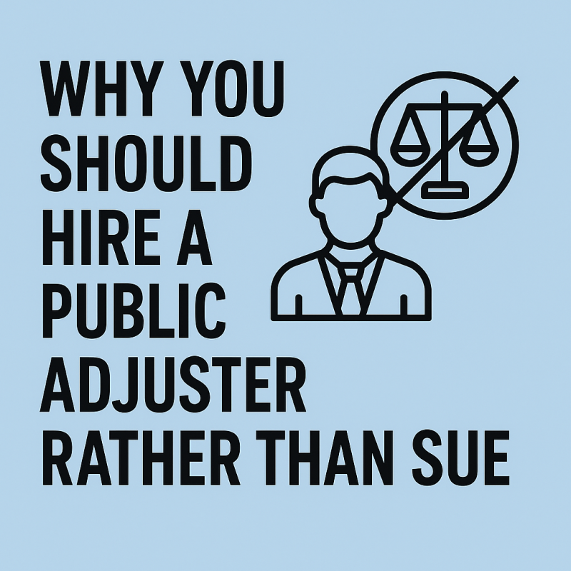 why you should hire a public adjuster rather than sue